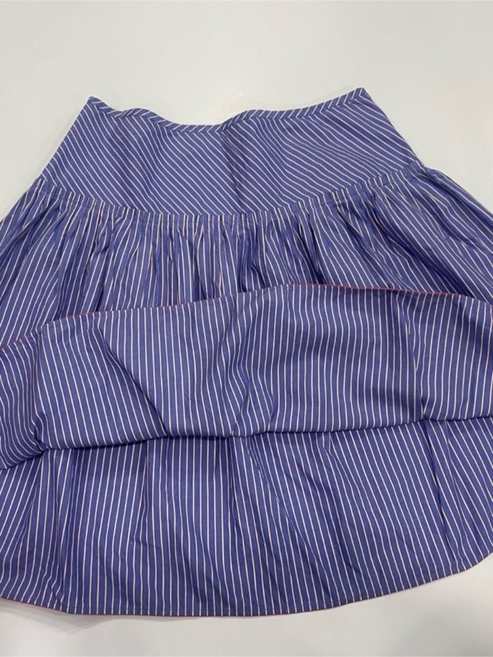 Blue and White Pinstripe Circle Skirt - Picture 3 of 4